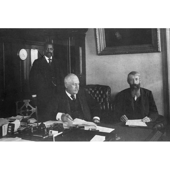 Print: Three Men In Office In Bureau Of Engraving And Printing