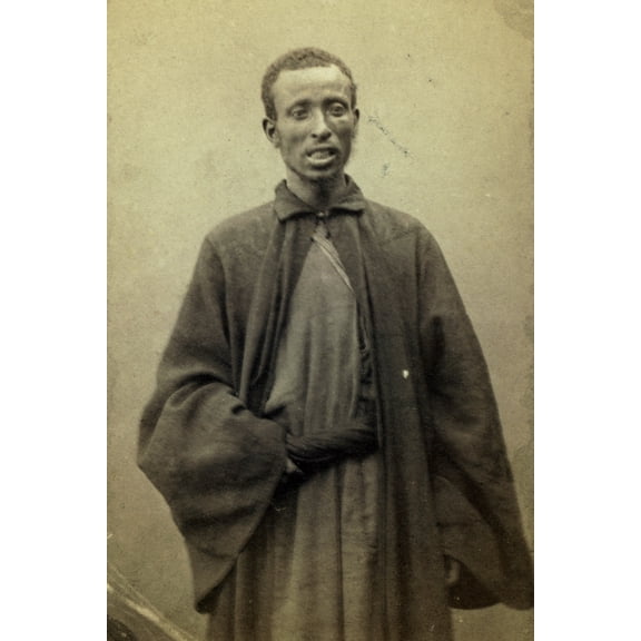 Print: Three Quarter Portrait Of African Man, Facing Front, circa 1870