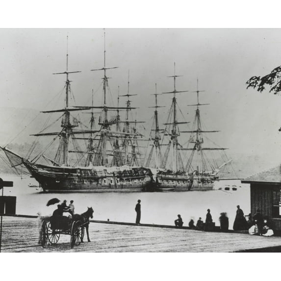 Print: Three U.S. Navy Ships, From Left, The Macedonian, The Dale, And The