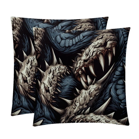 Print Throw Pillow Covers Set of 2 - Velvet Decorative Pillow Cases with Unique Patterns, 16x16, 18x18, 20x20 Couch, Sofa - Throw Pillows for Living Room