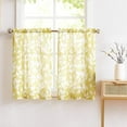 thumbnail image 1 of Print Tier Curtains for Kitchen 24" Mustard Yellow and White Small Print Café Curtains 2Panels, 1 of 1
