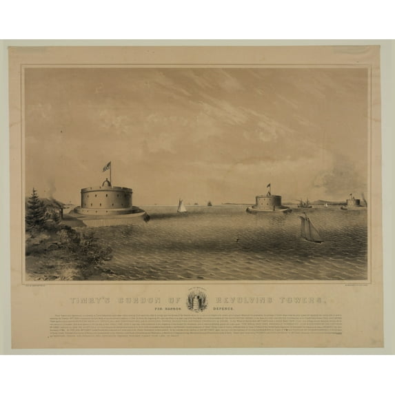 Print: Timby's Cordon Of Revolving Towers, For Harbor Defence