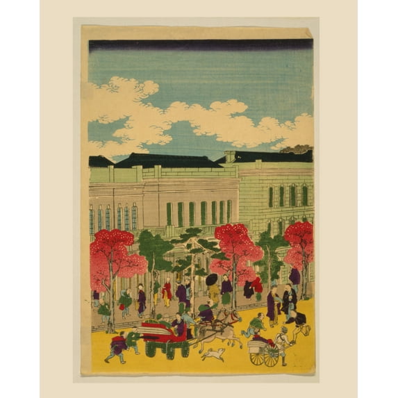 Print: Tokyo Shimbashi Rengaishi Tetsudo Jokisha Shinkei Zu, 1872