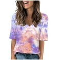 thumbnail image 1 of Print Tops for Women 1/2 Sleeve 2025 Fashion Tees Casual Neck Loose Cute T Shirt Ladies Top, 1 of 4