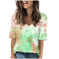 thumbnail image 1 of Print Tops for Women 1/2 Sleeve 2025 Fashion Tees Casual Neck Loose Cute T Shirt Ladies Top, 1 of 4