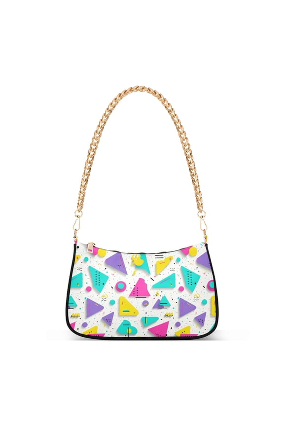 Print Tote Bag for Women Abstract 90s Pattern Shoulder Bag Shoulder Handbags Chain Strap