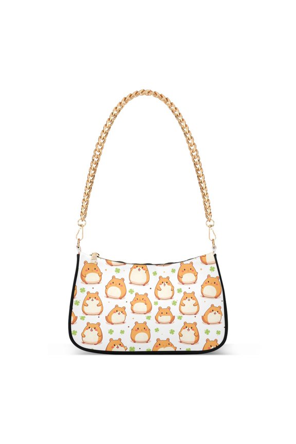 Print Tote Bag for Women Animal Mouse Clover Shoulder Bag Shoulder Handbags Chain Strap