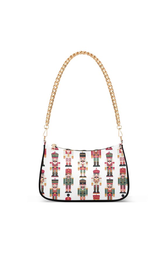 Print Tote Bag for Women Cartoon Simple Nutcracker Shoulder Bag Shoulder Handbags Chain Strap