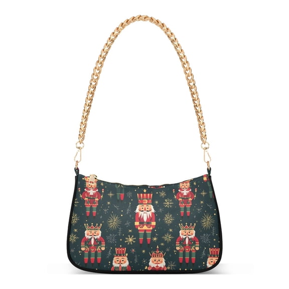 Print Tote Bag for Women Christmas Nutcracker Shoulder Bag Shoulder Handbags Chain Strap