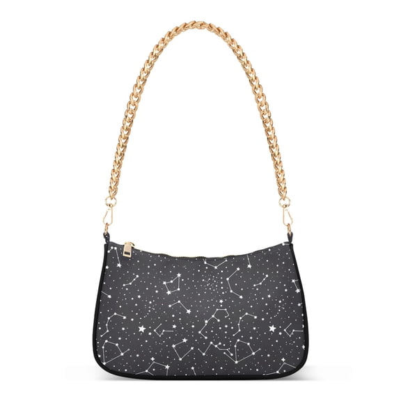 Print Tote Bag for Women Stars Constellation Starrysky Shoulder Bag Shoulder Handbags Chain Strap