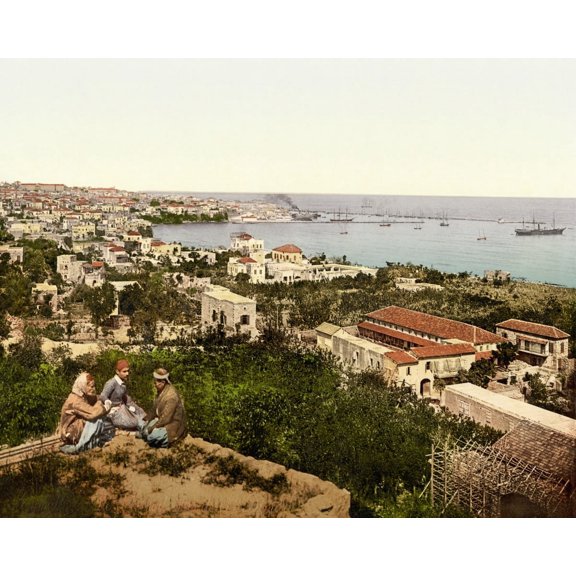 Print: Town And Harbor From St. Dimila, Beyrout, Holy Land, (I.E., Beirut