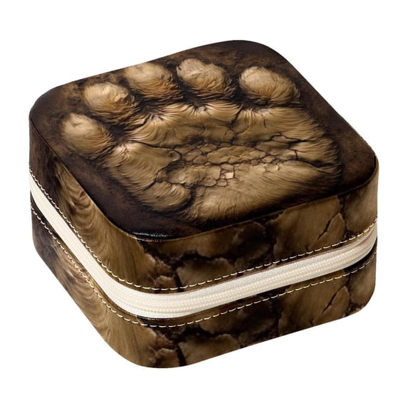 Print Travel Portable Square Display Case Decorative Box Jewelry Stand Earring Holder for Girls and Women: Stores Rings, Earrings, Necklaces, Bracelets, and More