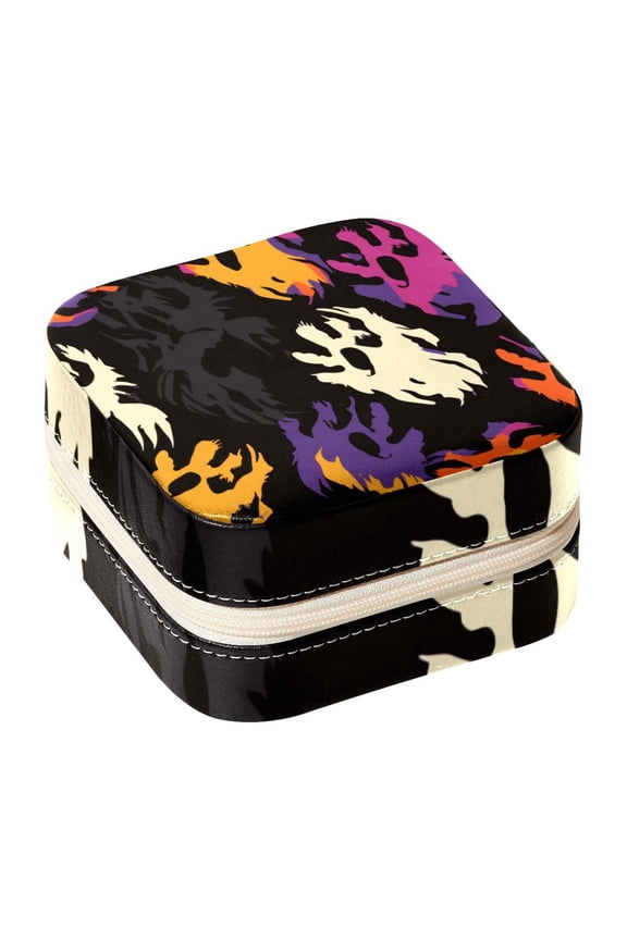 Print Travel Portable Square Jewelry Display Case: Storage Solution for Rings, Earrings, Necklaces, Bracelets, and More! Ideal for Girls and Women: Jewelry Stand, Display, and Box in One