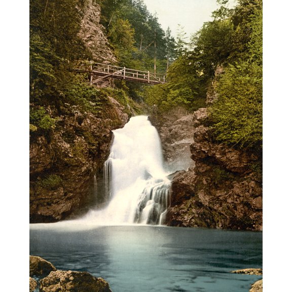 Print: Triglav, Rothwein (I.E., Rotwein), And Waterfall, Carniola