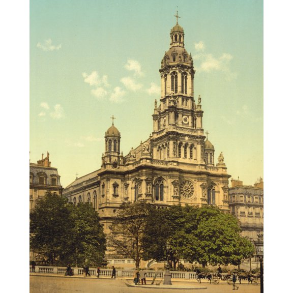 Print: Trinity Church, Paris, France, circa 1890
