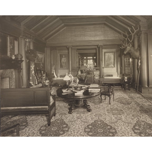Print: Trophy Room At Sagamore Hill, Summer Home Of President Theodore