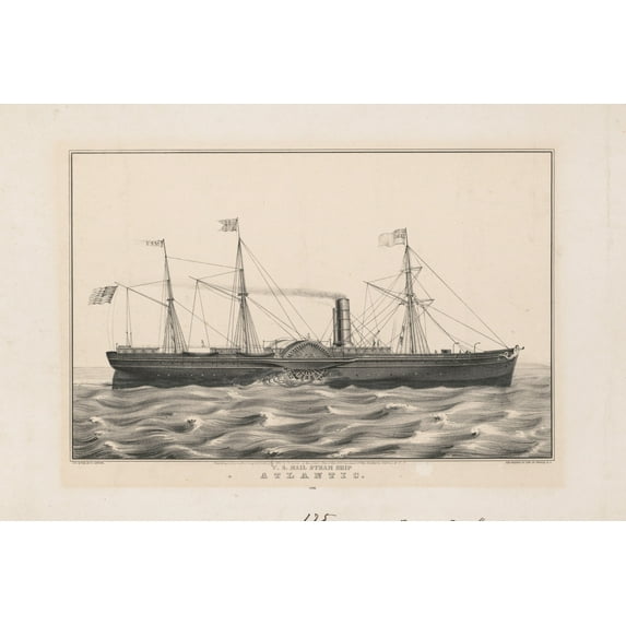Print: U.S. Mail Steam Ship Atlantic, 1850