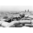 thumbnail image 1 of Print: U.S. Marine Sits In A Foxhole And Points A Machine Gun Towards, 1 of 4