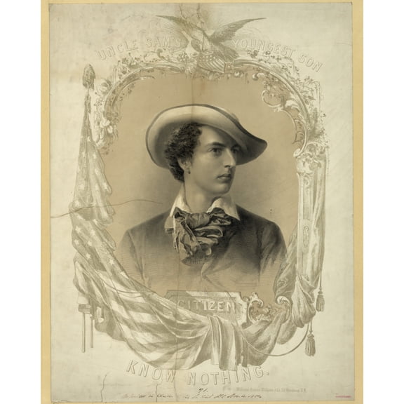 Print: Uncle Sam's Youngest Son, Citizen Know Nothing, 1854