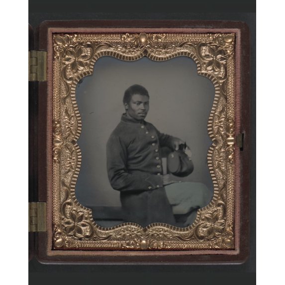 Print: Unidentified African American Soldier In Union Uniform, circa 1863