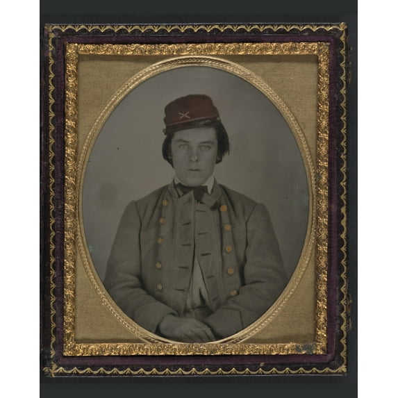 Print: Unidentified Artillery Soldier In Confederate Uniform And Kepi Hat