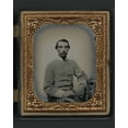 thumbnail image 1 of Print: Unidentified Soldier In Confederate Double-Breasted Frock Coat With, 1 of 4
