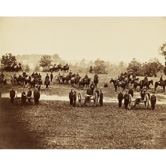 Print: Union Field Artillery Unit In Position, circa 1861