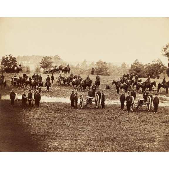 Print: Union Field Artillery Unit In Position, circa 1861