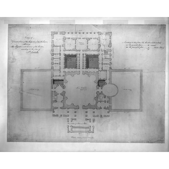 Print: United States Capitol, Washington, D.C. Ground Floor Plan, circa