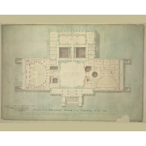 Print: United States Capitol, Washington, D.C. Principle Floor Plan