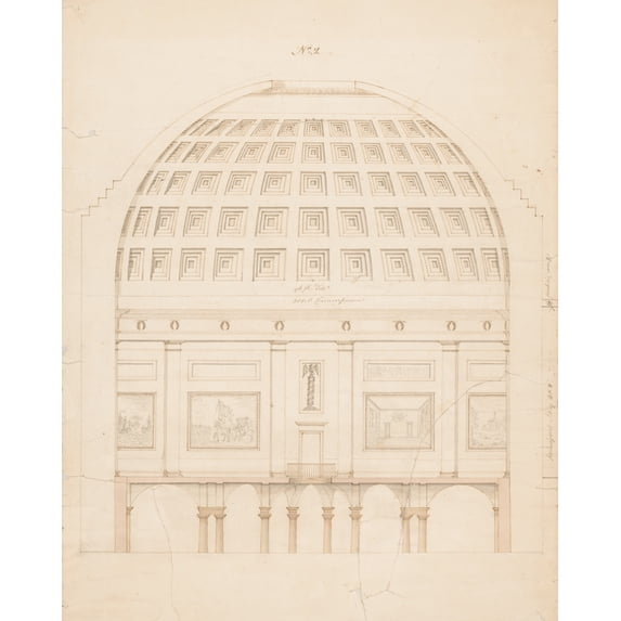 Print: United States Capitol, Washington, D.C. Rotunda, Section, circa 1819
