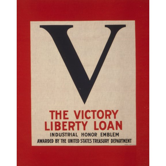 Print: V--The Victory Liberty Loan Industrial Honor Emblem Awarded By The