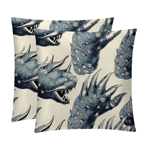 Print Velvet Throw Pillow Covers Set with Unique Patterns - 16x16, 18x18, 20x20 Inches - 2 Throw Pillow Inserts & Covers for Any Occasion