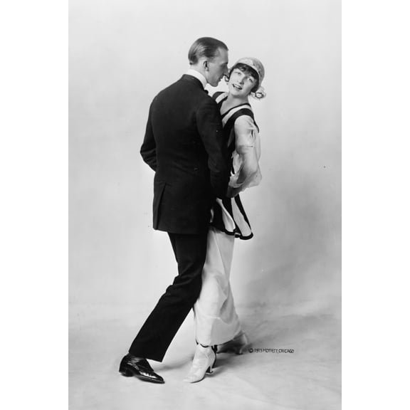 Print: Vernon And Irene Castle, Full-Length Portrait, Posed, Dancing, 1913