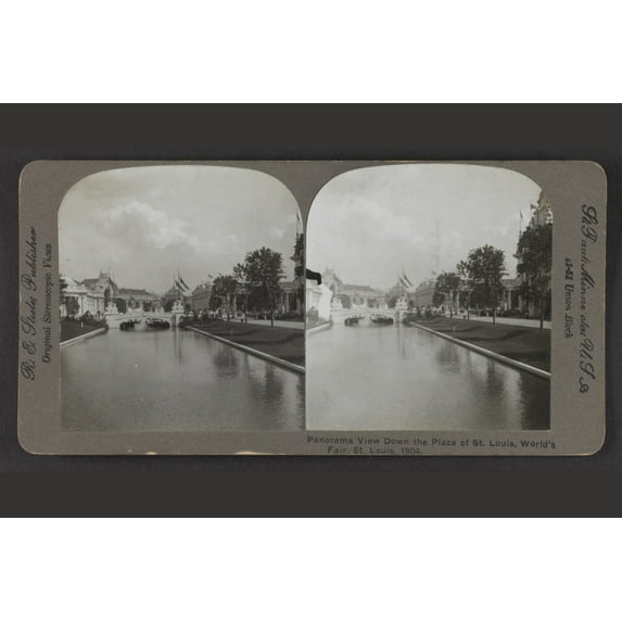 Print: View 1, Panorama View Down The Plaza Of St. Louis, World's Fair