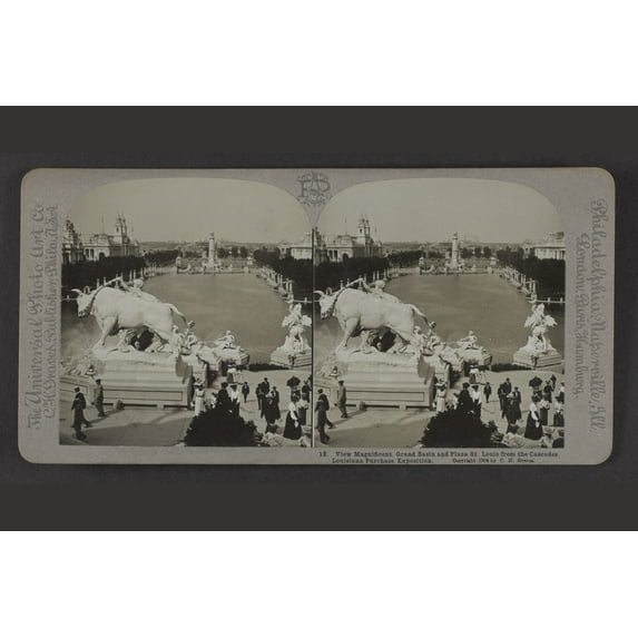 Print: View Magnificent, Grand Basin And Plaza St. Louis From The