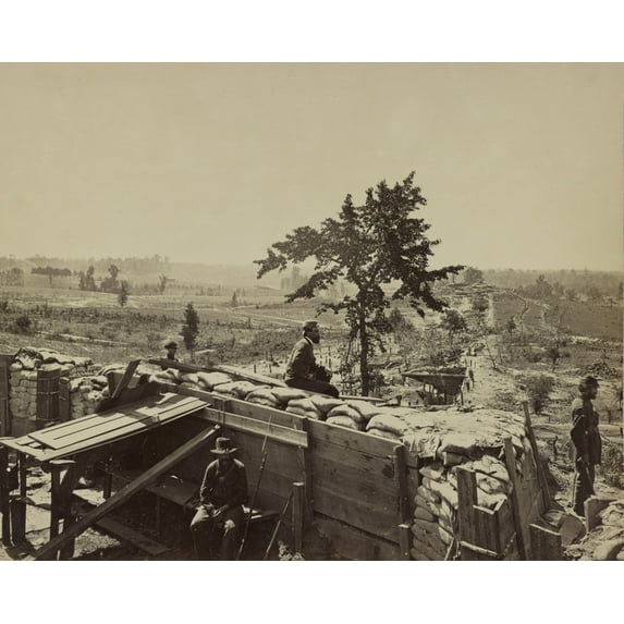 Print: View Of Confederate Lines, Near Chattanooga R.R. Looking South