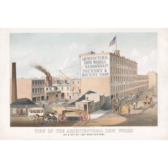 Print: View Of The Architectural Iron Works 13th & 14th East River, New