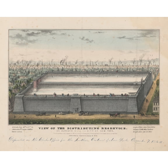 Print: View Of The Distributing Reservoir: On Murrays Hill,--City Of New