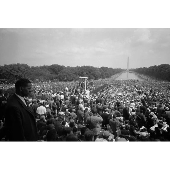 Print: View Of The Huge Crowd From The Lincoln Memorial To The Washington
