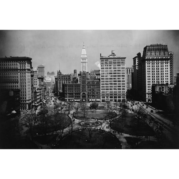 Print: View Of Union Square, New York City, Showing Park And Surrounding