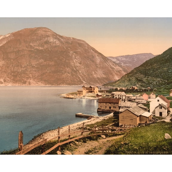 Print: Vik In Eidfjord, Hardanger Fjord, Norway, circa 1890