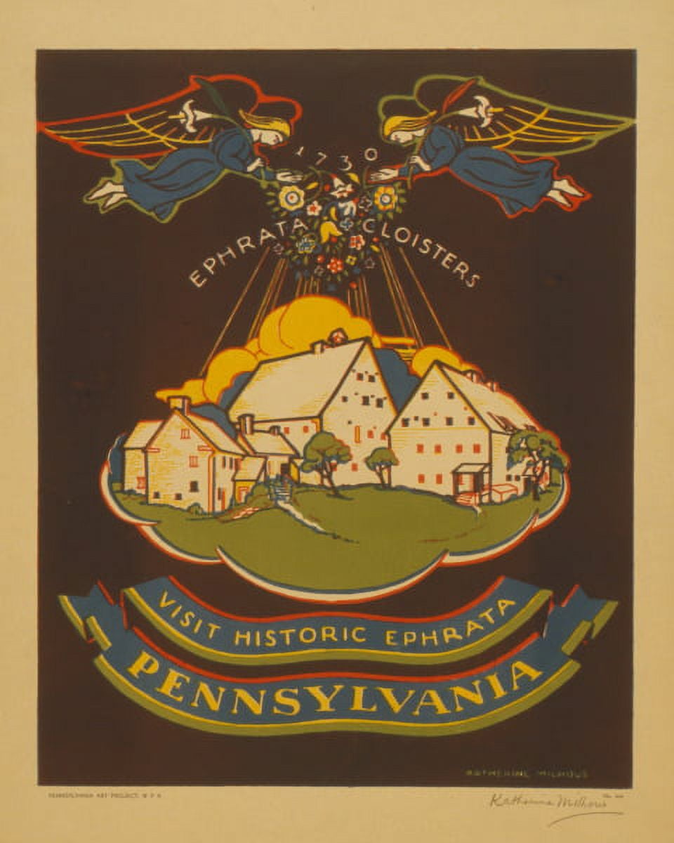 Print Visit Historic Ephrata, Pennsylvania, circa 1936