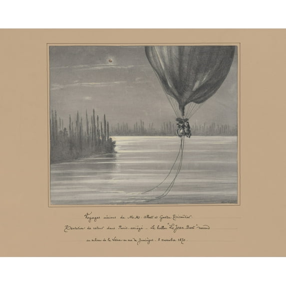 Print: Voyages Aeriens De M.M. Albert Et Gaston Tissandier. Tentative De