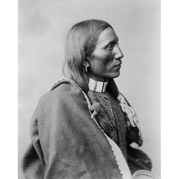 Print: Wah-Be-Git - Ute Man, Half-Length Portrait, Facing Right, Wearing