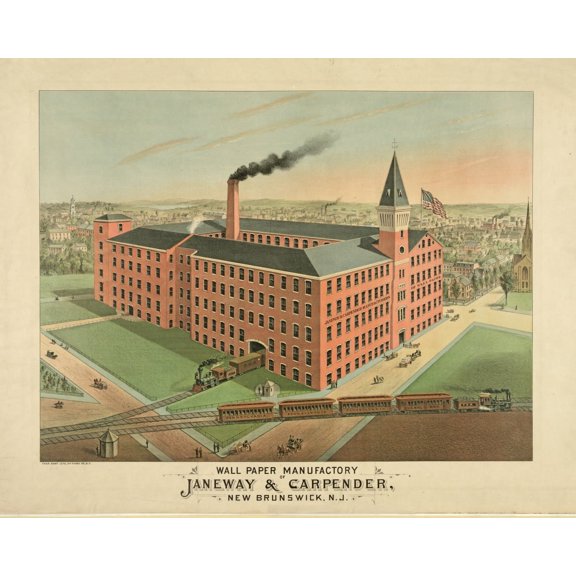 Print: Wall Paper Manufactory Of Janeway & Carpender, New Brunswick, New