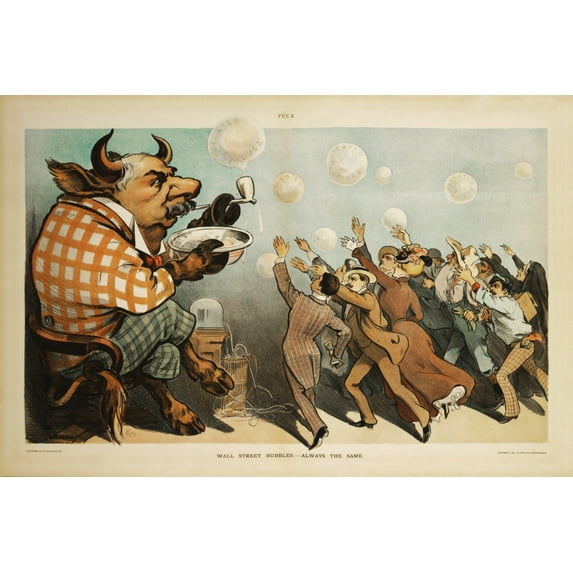 Print: Wall Street Bubbles; - Always The Same, 1901