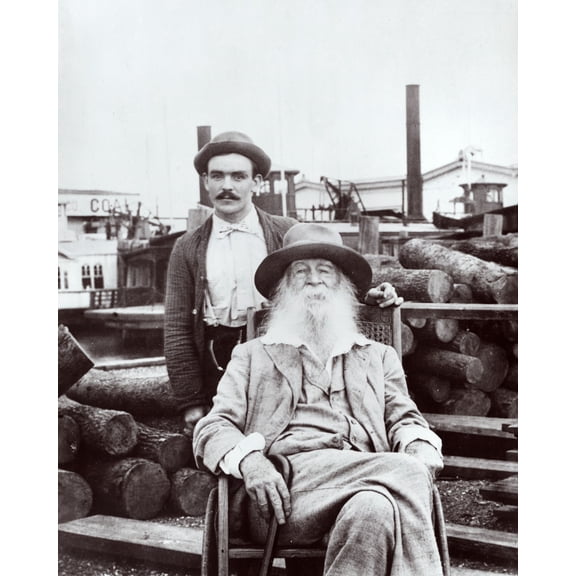 Print: Walt Whitman, Three-Quarter Length Portrait, Seated, Facing Front