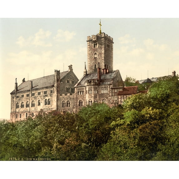 Print: Wartburg, From The East, Thuringia, Germany, circa 1890