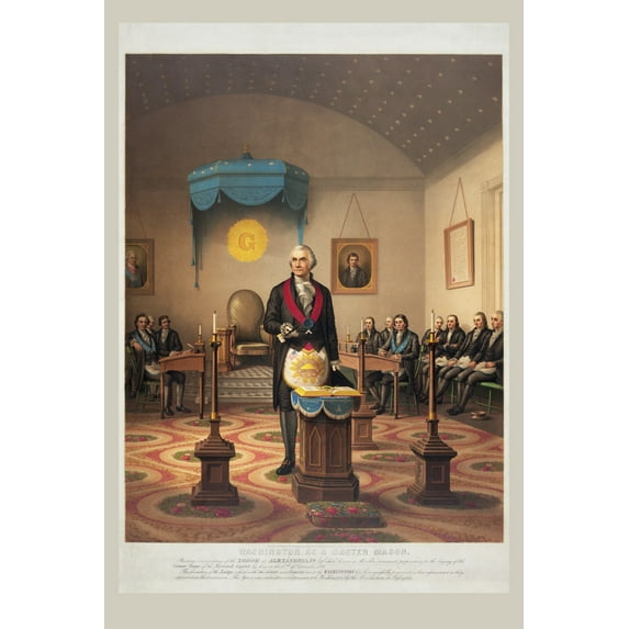 Print: Washington As A Master Mason, 1870
